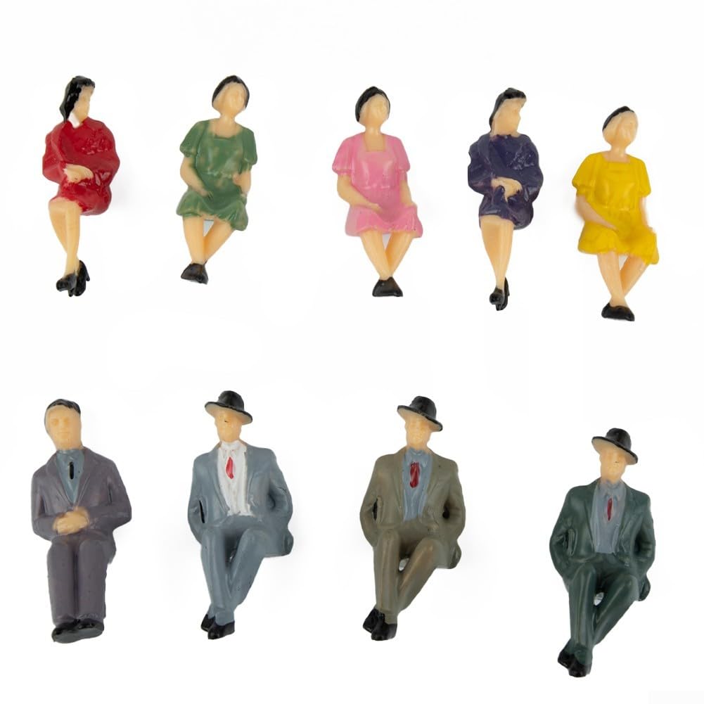 50 Pcs Sitting Figures 1:32 Models People Set Plastic Miniature People For Dioramas And Displays Train Park Street