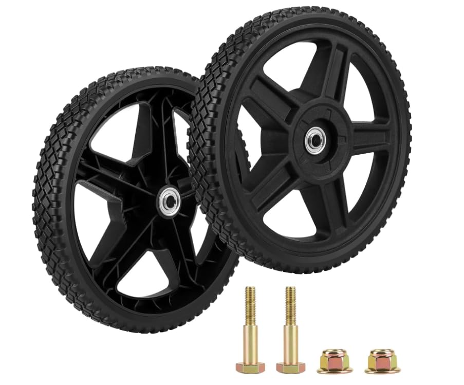 Mytracpro 8 Inch Lawn Mower Wheels Push Mower Wheels Set of 2 Wheels Kit for Push Mowers Includes Bolts Nuts fits Craftsman Mower Generator Garden Tiller Most Standard Lawn Mowers