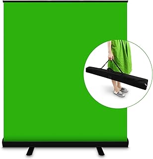 Green Screen, Portable Green Chromakey Background for Photo Background Video Studio, Wrinkle Resistant Green Screen Background with Pull-Up Safety Aluminium Base(43.3''/110cm)