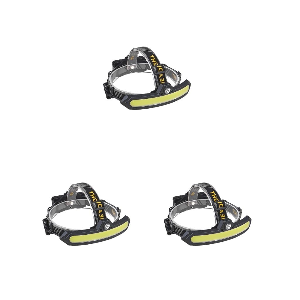 Set di 3 fari ricaricabili USB regolabili multiuso per ciclismo, escursionismo, arrampicata, luce di emergenza integrata, batteria integrata