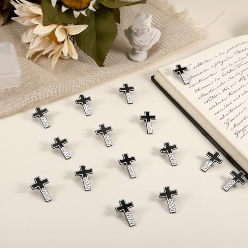 Image of Cross Pins Religious Christian Pins for Women Bulk Enamel Lapel Brooch Gift Church Religious Prayer Activities Metal