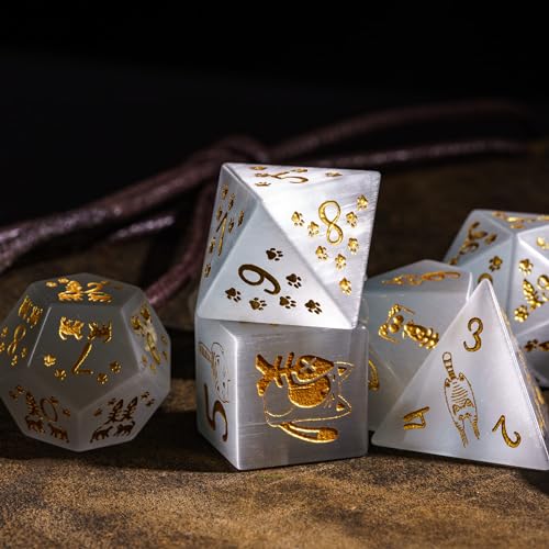 Dados DND de piedras preciosas con estuche UDIXI 2