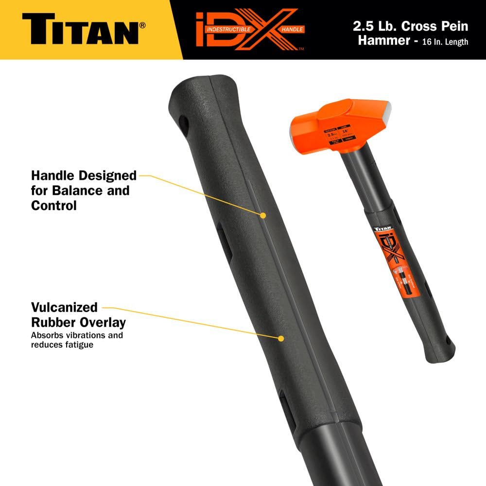 Titan iDX 63620 - Martello a croce indistruttibile, 1,1 kg, manico da 40,6 cm