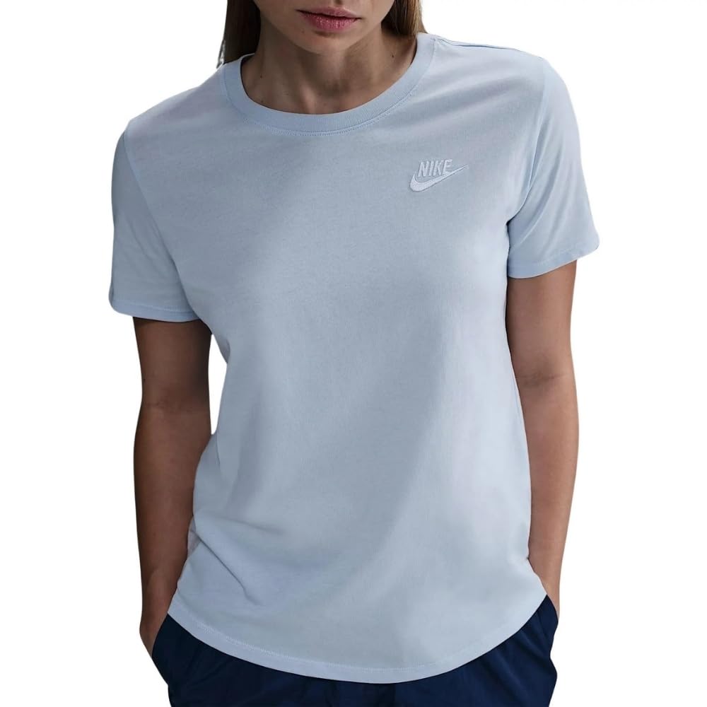 Nike Women's Sportswear Club T-Shirt - Blue Tint - 8 (XS)