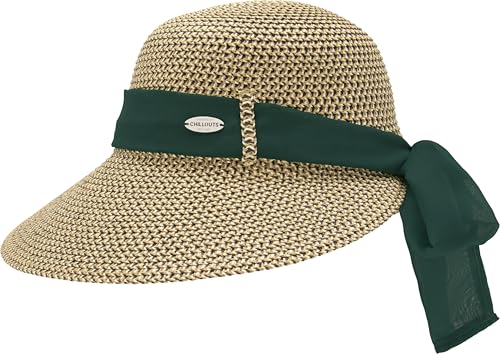 Nikiti Hat Sun Femme chapeau de paille à larges bords et anti-UV