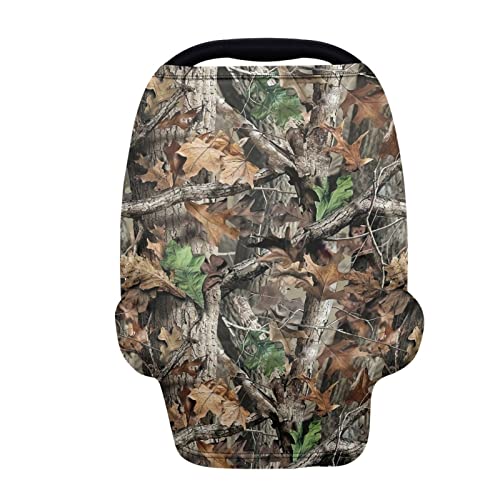 Image of Coldinair Hunting Camo Print Baby Car Seat Covers Canopy Cover for Boys Girls,Soft Stretchy Carseat Canopies Cover,Nursing Cover Breastfeeding Scarf,Infant Stroller Cover