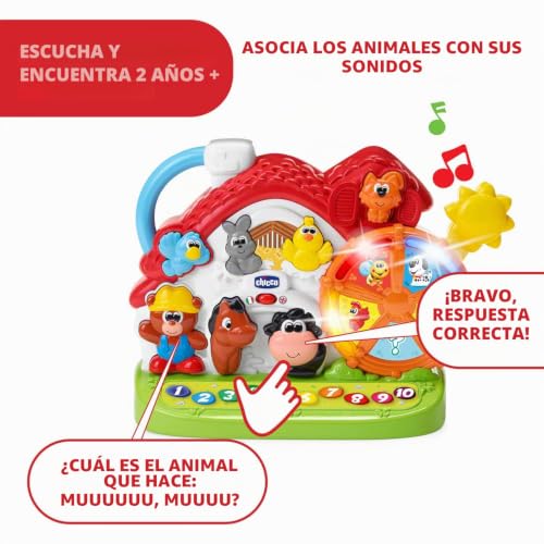 Chicco juguete de granja educativa y bilingüe para encajar figuras 7