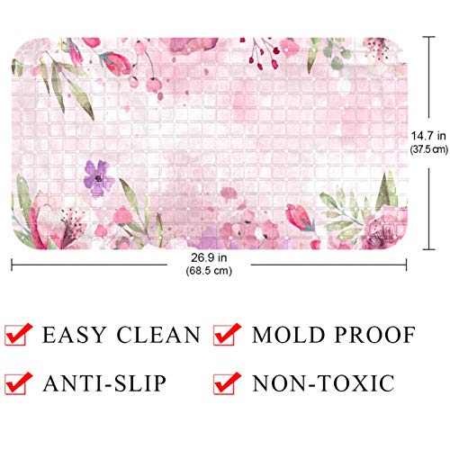 Baignoire et douche bébé Ma 37x68cm antidérapante rose fleur
