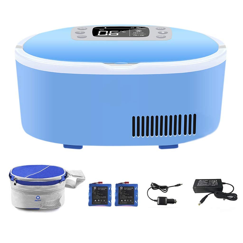 Nevera para Coche Refrigerador de insulina portátil Refrigerador de medicamentos pequeño con batería de litio2, pantalla LCD, refrigerador USB con batería, refrigerador de medicamentos para el cuidad