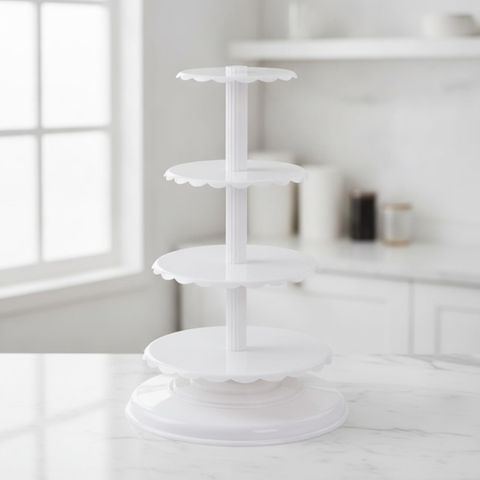 Amagogo Support à Gâteaux à Six Niveaux avec Plaques Diamètres pour Présenter Pâtisseries et Tartes Lors Buffets et Réceptions Mariage