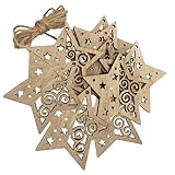 Guangcailun Adornos navideños con colgantes, recortes de Para madera sin terminar y chimeneas para crear un festivo. Recortes navideños de Para madera sin terminar para pintar.