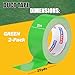STIKPACK 2 Rolls Green Duct Tape, Heavy Duty Strong Industrial Colored Duct Tape 9mil x 2inch x 25yds Flexible, No Residue, Waterproof and Tear by Hand, Multi-Use for Indoor & Outdoor Repairs