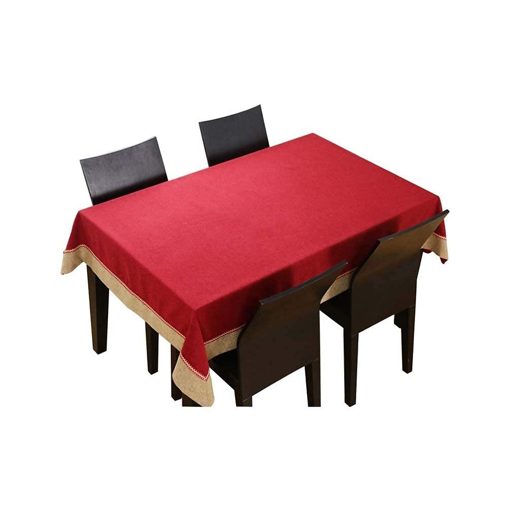 Nappe pour table rectangulaire unie rouge ou bleue pour cuisine