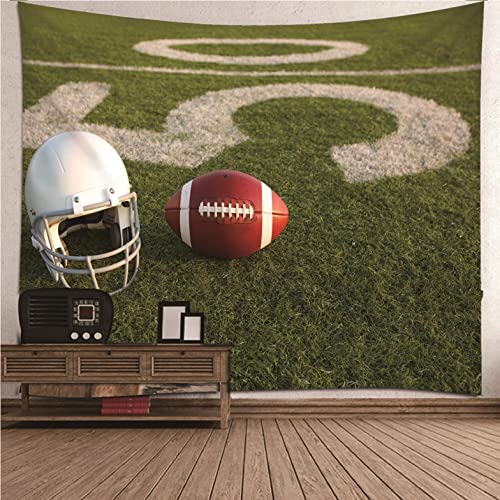 Tapiz trippy Isdreem de 200x150cm con diseño anime de fútbol americano en tela para colgar