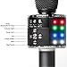 Wireless Bluetooth Karaoke Microphone with Multi-color LED Lights, 4 in 1 Portable Handheld Home Party Karaoke Speaker Machine for Android/iPhone/iPad/Sony/PC (Space gray)