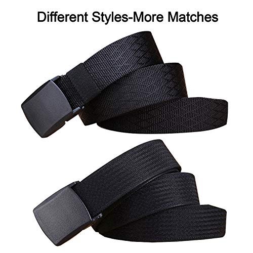 Image of WYuZe Mens Nylon Web Belt No Metal Nickel-Free Military Tactical Hiking Belt