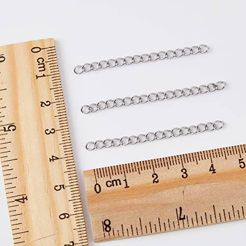 DICOSMETIC 150Pcs Chain Extender Stainlesss Steel Tail Chains 51mm Twist Necklace Extension Chain Bracelet Anklet Extension Chains for DIY Jewelry Making Crafts - Image 3