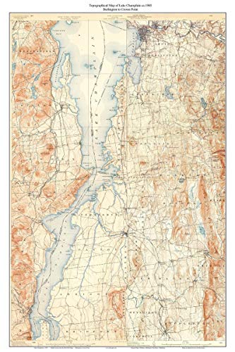 Lake champlain topographic map
