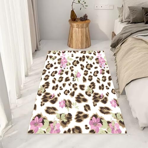 Tapis de chambre doux moelleux imprimé léopard 160 x 230 cm - 5