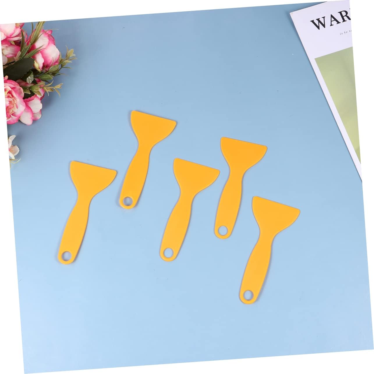 250pcs Car Film Tool Vinyl Film Scraper Closing Tool for Easy Adhesive Application Portable Gadget for Use Yellow