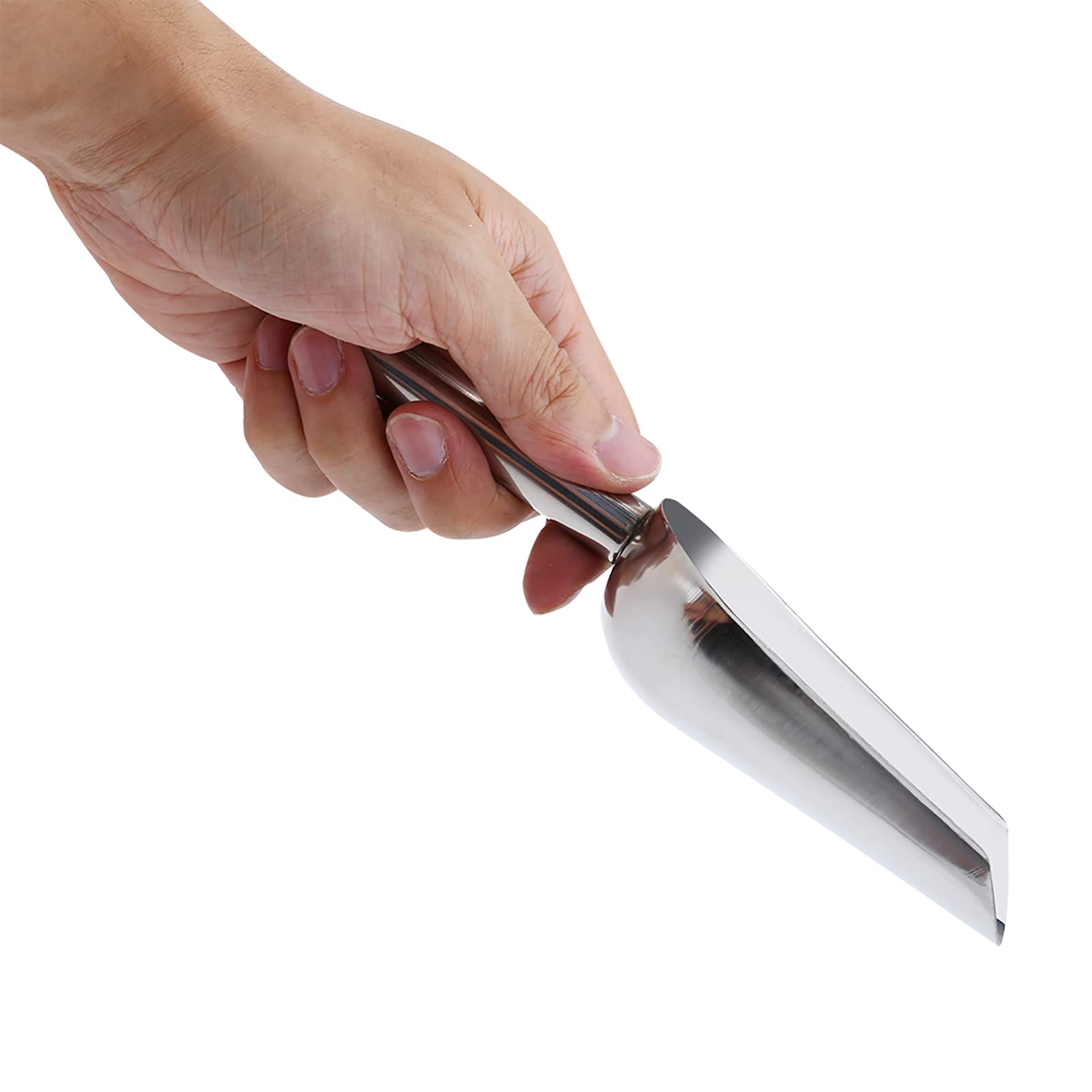 5pcs Solid Stainless Steel Scoops, Lightweight, Ice Tongs for Bread, Salad, Sugar, for Parties, Supermarkets, Cafes (5* shovel)