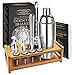 LIVEHITOP Kit Coctelera con Soporte, 15 piezas Barra con Agitador Acero Inoxidable 750 ml, Juego Regalo con Libro Recetas para Bebidas, Hogar, Bar, Fiesta