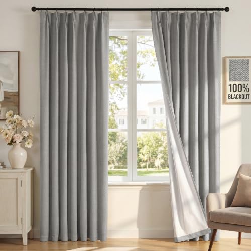 H.VERSAILTEX Dove Gray Pinch Pleated 100% Blackout