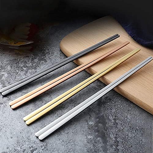 Set di bacchette riutilizzabili in acciaio inox, lavabili in lavastoviglie, bacchette in metallo per casa e viaggi