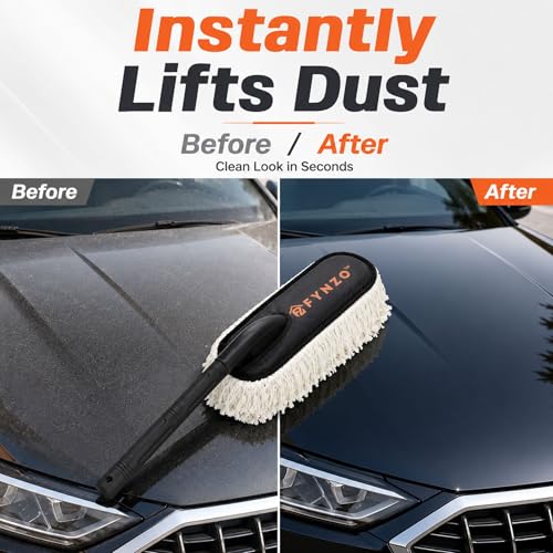 Image of Magnum Car Duster | Car Cleaning Brush Exterior with Largest Wax-Infused Cotton Head | Scratch-Free Car Dust Cleaner for Cars, SUVs & Bikes | Duster for Car Cleaning with Carrying Bag