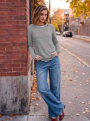Ekoauer Long Sleeve Shirts for Women Cotton Crew Neck Tops Thermal Tshirts - image 5