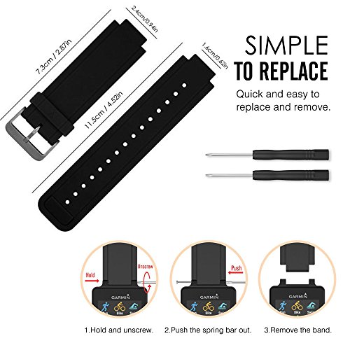 QGHXO Band for Garmin Vivoactive, Soft Silicone Replacement Watch Band for Garmin Vivoactive/Vivoactive Acetate (No Tracker, Replacement Bands Only) (10PCS Bands)