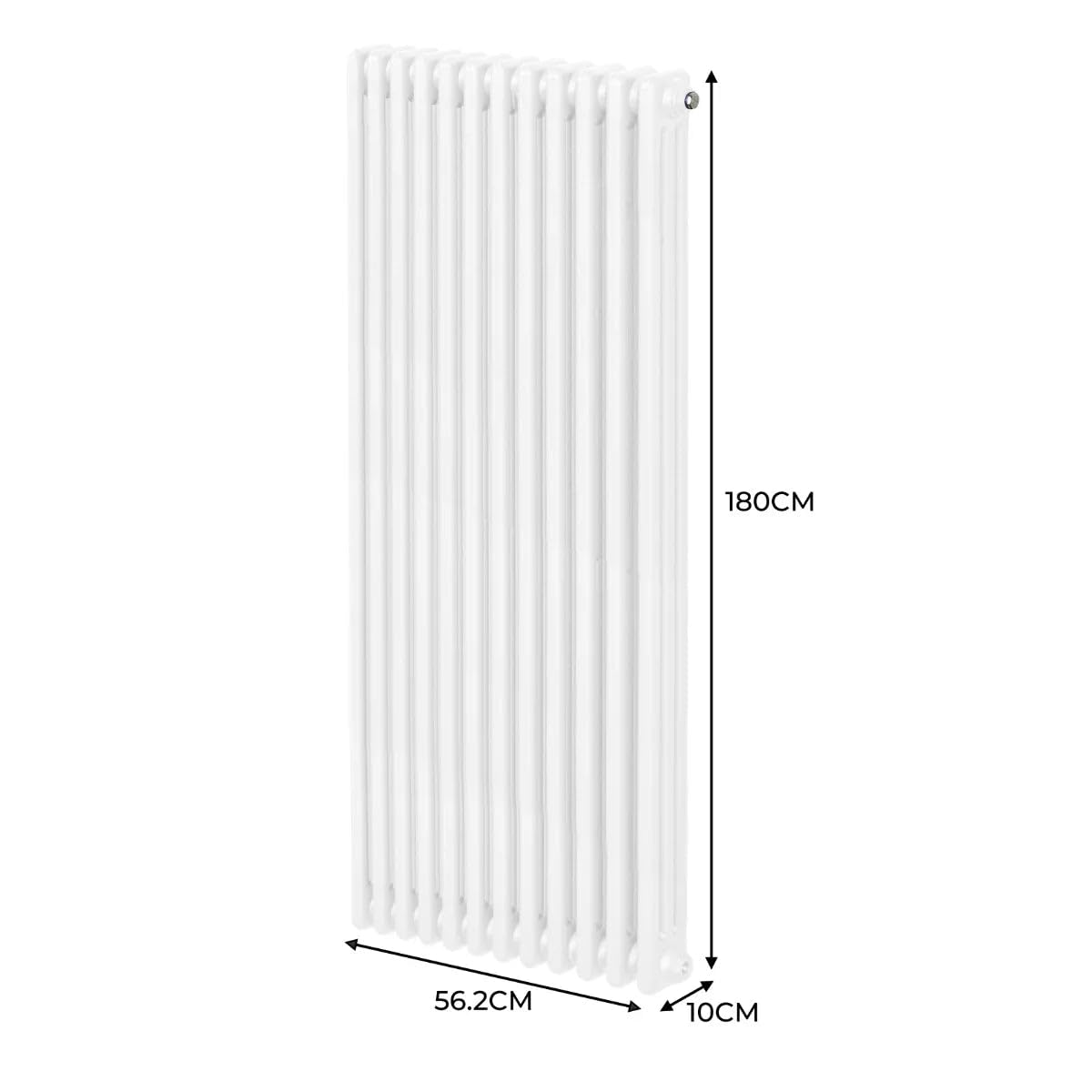 Tradycyjny grzejnik 3-kolumnowy 1800 mm x 562 mm nowoczesny grzejnik centralny z połyskiem biały stal węglowa pionowy montowany na ścianie kuchnia salon łazienka szczotka do czyszczenia zestaw