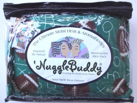 'NUGGLEBUDDY Moist Heat & Aromatherapy Organic Rice Pack for Microwave for Football Fans! FOOTBALL Flannel Fabric Infused with Spearmint Eucalyptus Aromatherapy!