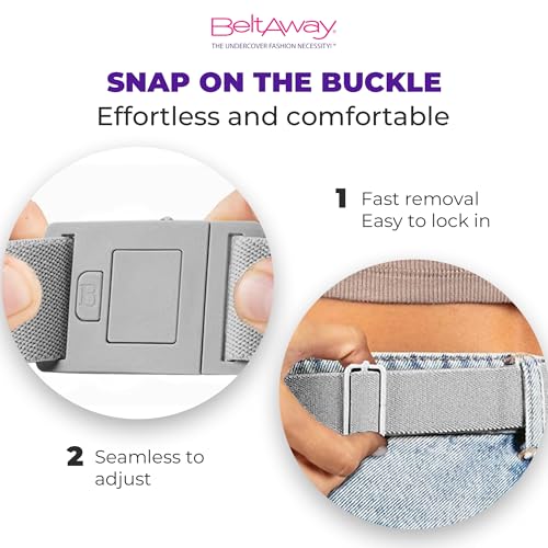 Image of Womens Belts for Jeans, Invisible Flat Buckle Belt, Adjustable Stretch Fit