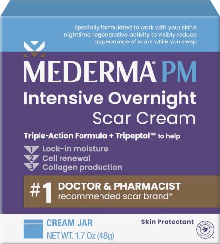 Image of Mederma PM Intensive Overnight Scar Cream - Advanced Scar Treatment with Tripeptol, Works While You Sleep (Pack of 12)
