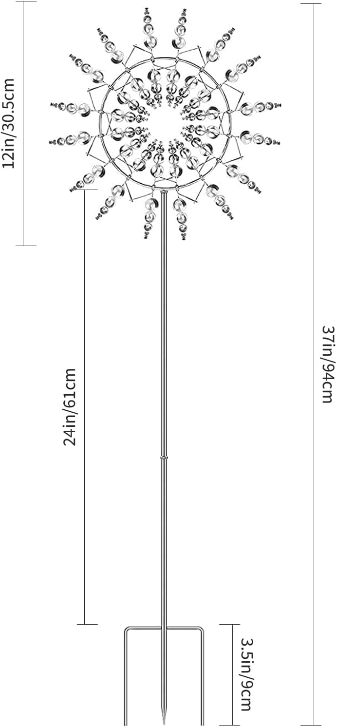 Shirem Molino de viento de metal mágico, 2024 nuevo molino de viento de metal for patio, hilanderos de viento de 12 pulgadas al aire libre y molino de viento de metal mágico, molino de viento de jardí