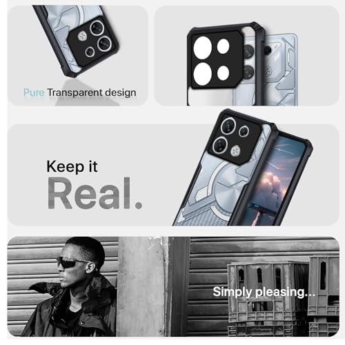 Image of Pikkme Infinix GT10 Pro 5G Back Cover | Crystal Clear Transparent Back | Ultra Hybrid | Full Camera Protection | Raised Edge | Bumper Back Case (Black)