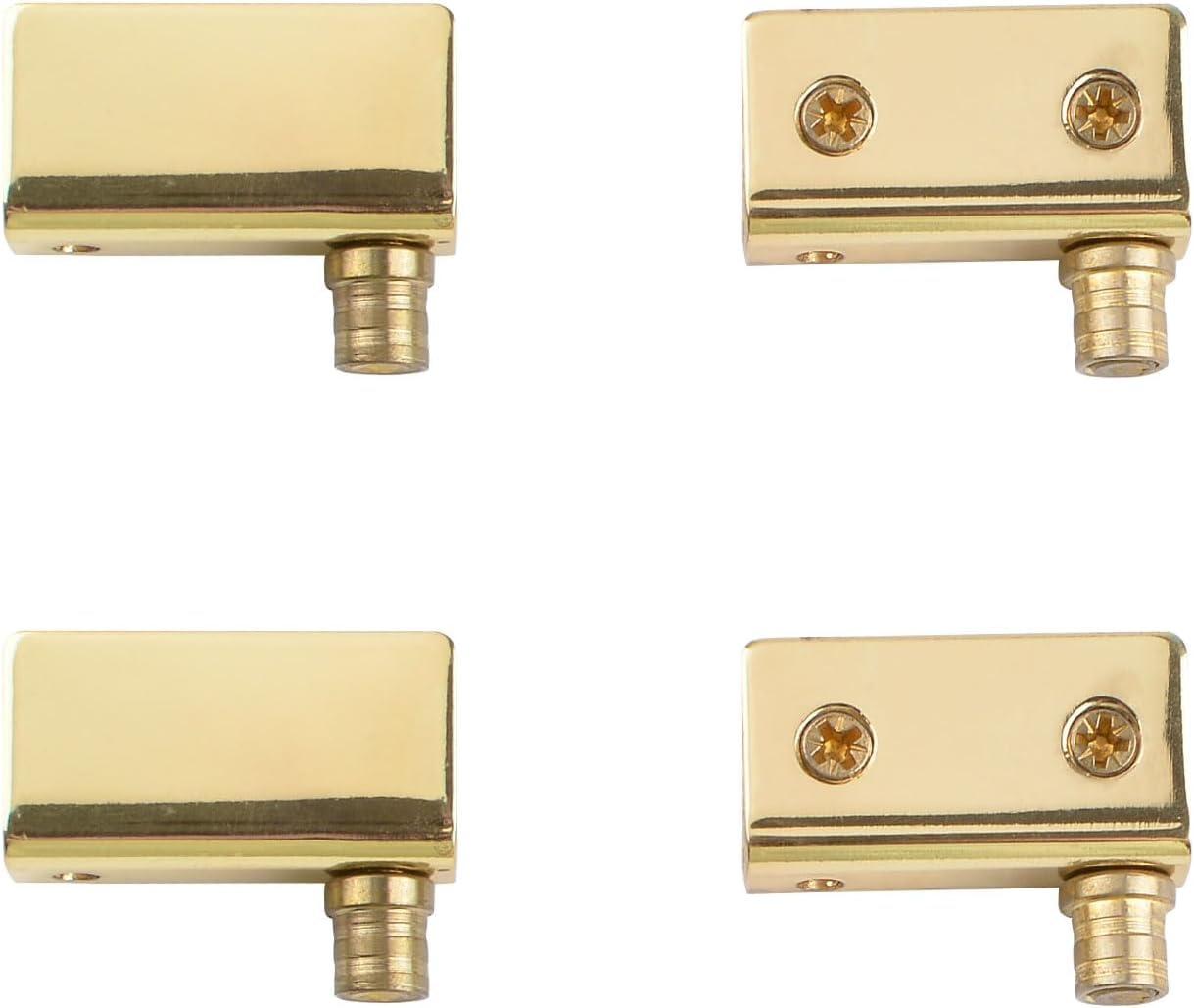 Jfgctyhxy One Color Glass Door Hinges, 4Pcs Frameless Glass Door Gold Pivot Hinges Cabinet Clips For 3-8Mm Free-Swinging