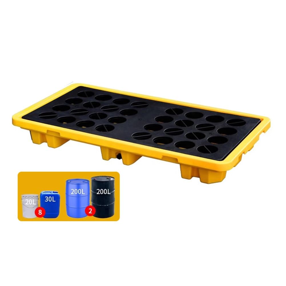 GYEQXKT Modular Oil Spill Containment Tray, 17 (130x68x15cm), Anti-Leakage Pallet for Oil Drum Spill Prevention, Heavy-Duty Spill Spillway Solution