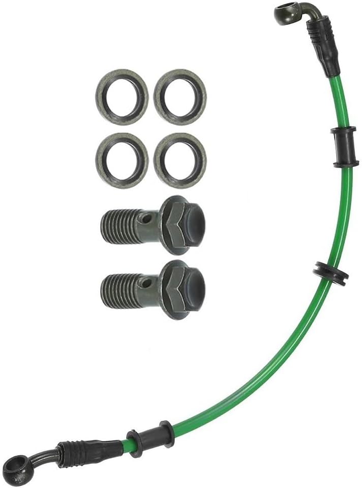 バイクのブレーキライン 40CM 28度 90度ブレーキホース オートバイ用編組油圧ブレーキライン オイルホース パイプライン