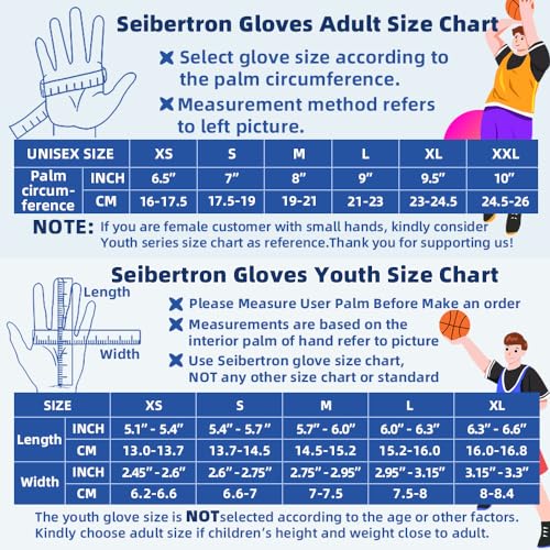 Seibertron Anti Slip Unweighted Basketball Gloves Ball