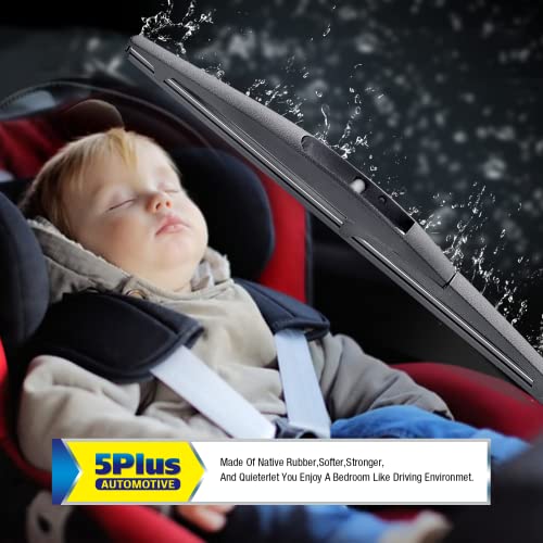 Image of 5 PLUS 10 Inch Rear Wiper Blade Replacement for Honda HRV 2022-2016 /Mitsubishi Outlander Sport 22-11 Eclipse Cross 22-18 /Infiniti QX56 QX80 22-11 /Leaf 17-11 Rear Windshield Wiper Blade (10-B)