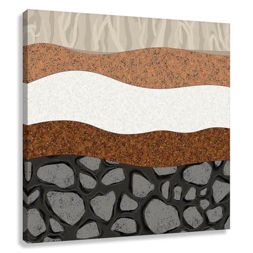 Novup Abstract Wall Art Earth Layers Canvas Print Decor Pictures