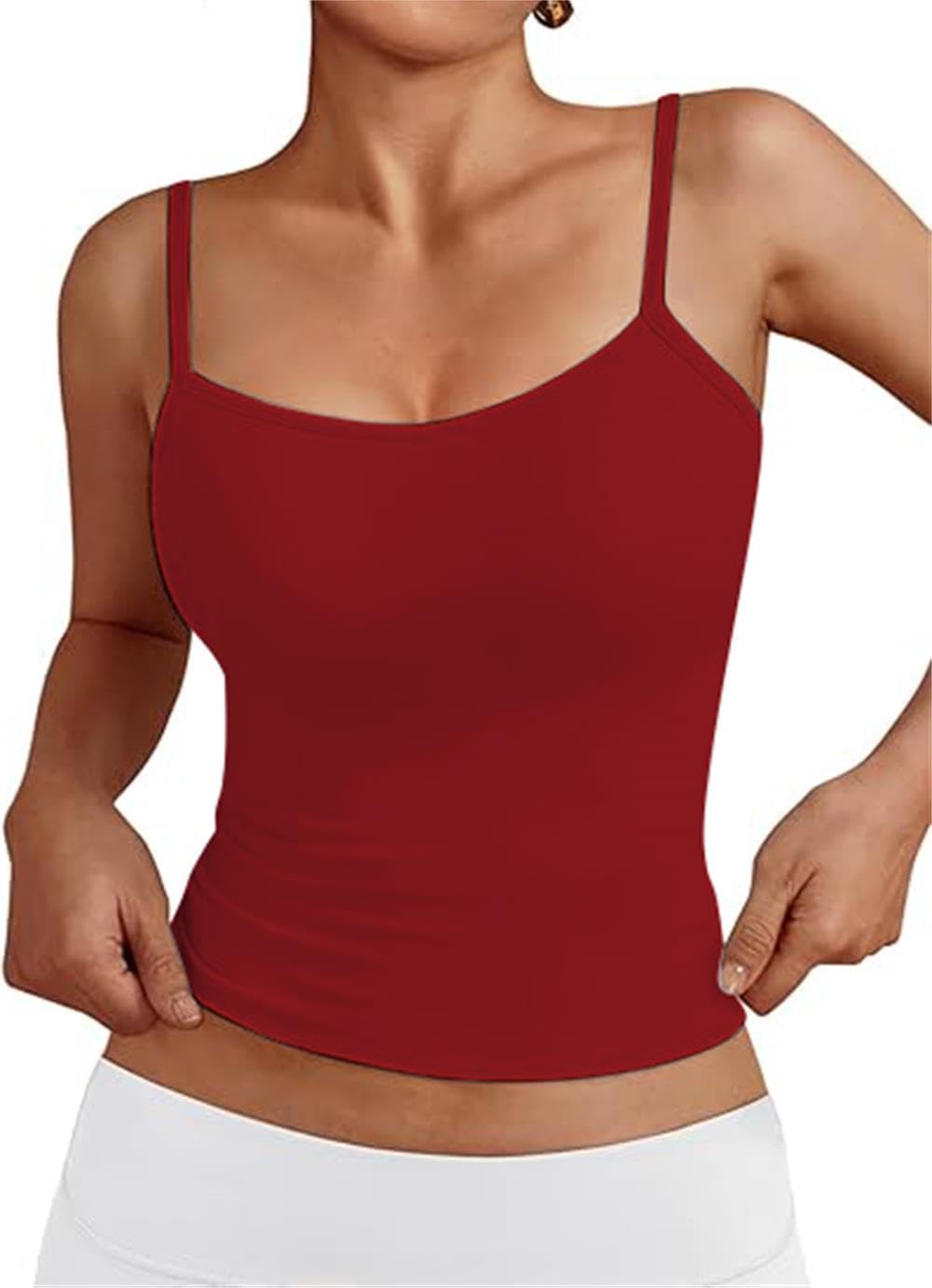OYIGELZ Damen Summer Tank Top Ärmelloser Slim Fit Tops Basic Shirt Summer Camisole Tops Streetwear
