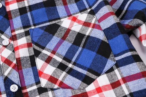 Image of Betusline Boy and Men Button Down Plaid Shirt
