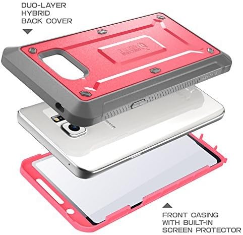Samsung Galaxy Note 5 Case, SUPCASE [Heavy Duty] Belt Clip Holster Case for Galaxy Note 5 [Unicorn Beetle PRO Series] Full-Body Rugged Cover with Built-in Screen Protector/Bumpers (Pink/Gray)