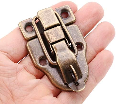 Chinese Antique Box Buckle,Antique Lock Buckle.Vintage Toolbox Lock Antique Metal Buckle Suitcase Case Toggle Lock Hasp Latch Furniture Hardware (Color : Silver)