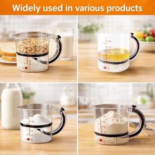 Vaso medidor ajustable 4 en 1 con raspador base miniatura 7