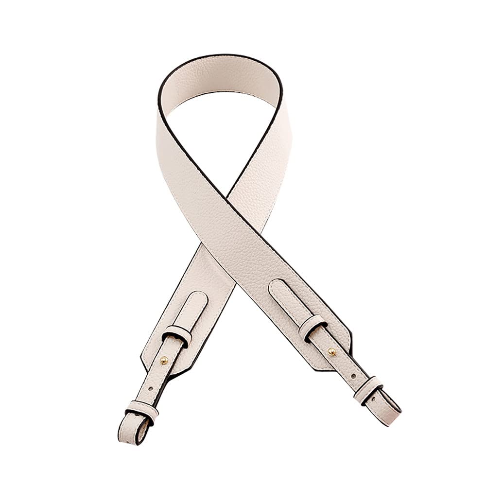 MOISTRI Grain Leather Purse Strap Adjustable Crossbody Replacement Straps for Handbags Monk Head Screws Detachable, Beige-long Type, Gold Clasps