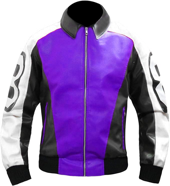 Image of 8 Pool Bomber Jacket- Faux Leather Seinfeld David Puddy Eight ball Lettermen Jacket - 90's Bomber Jacket